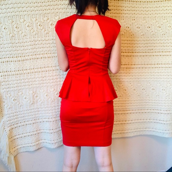 Red Peplum Dress by Bebe ❣️ - Picture 5 of 7